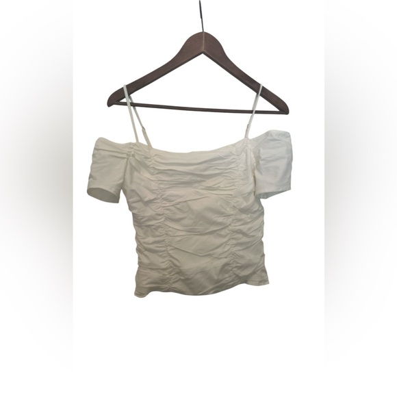 New Women’s ASTR the Label White Ruched Crop Top, size Medium - Picture 1 of 8